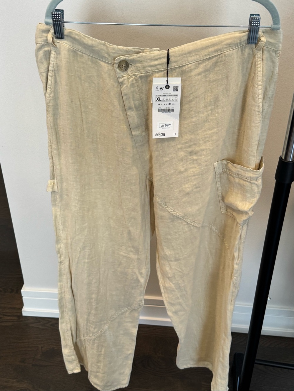 ZARA Neutral Beige Cropped Utility Bomber Jacket + Pant Set - Picture 3 of 7